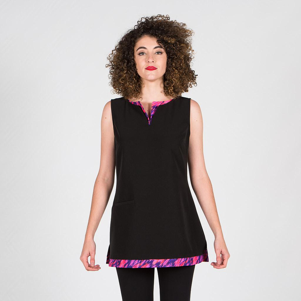GARY'S Alesia tunique femme coiffure noire sans manches