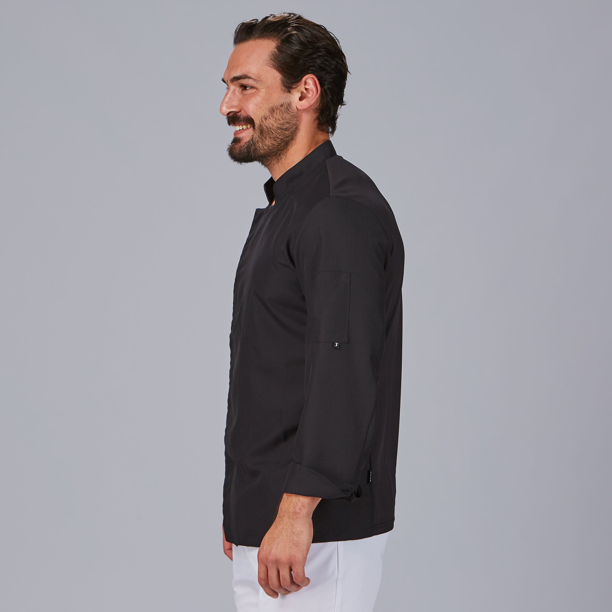 Gary's Mejia veste cuisinier noire unisexe col Mao taille L
