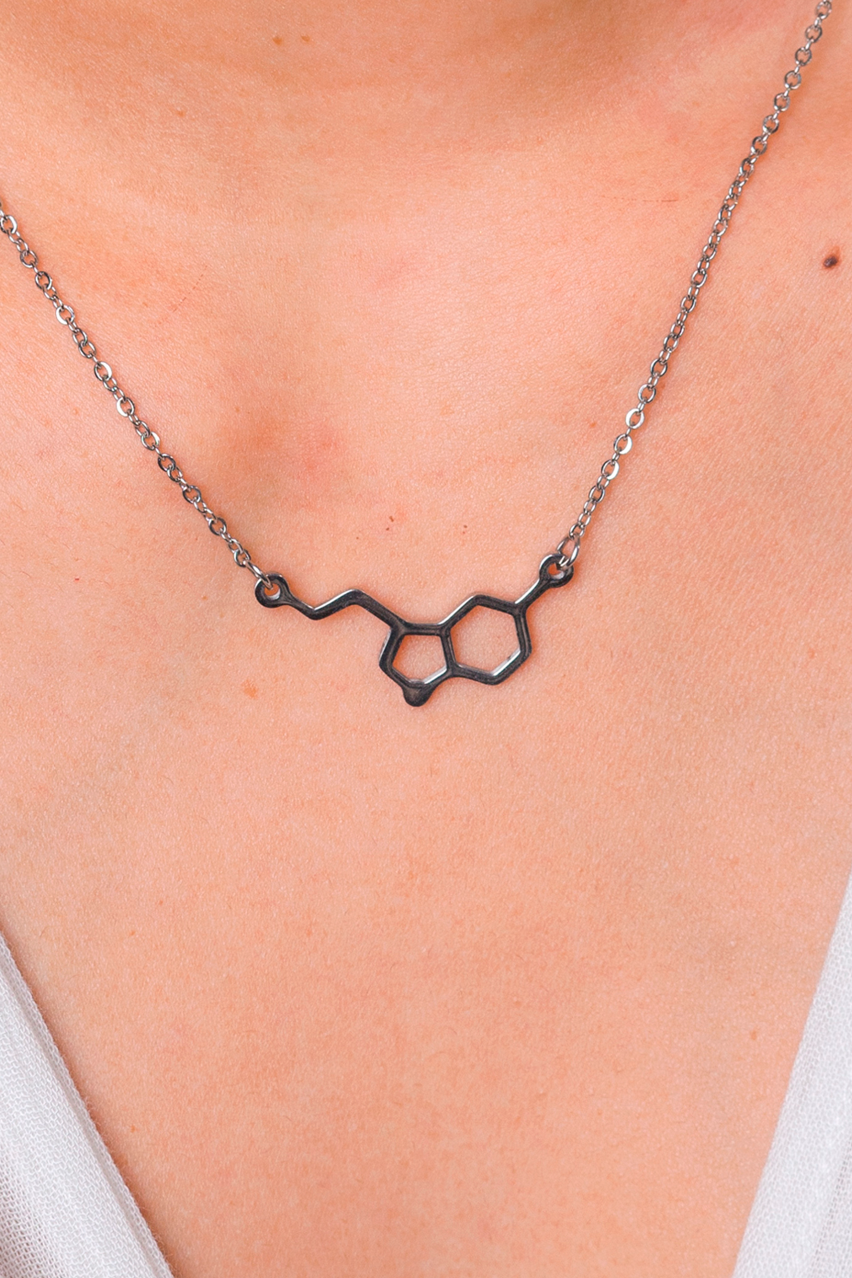 Enfermania collier sérotonine acier argenté 40 cm