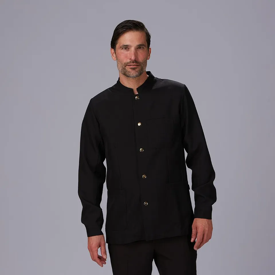GARY'S Jackets veste homme col mao noire boutons dorés