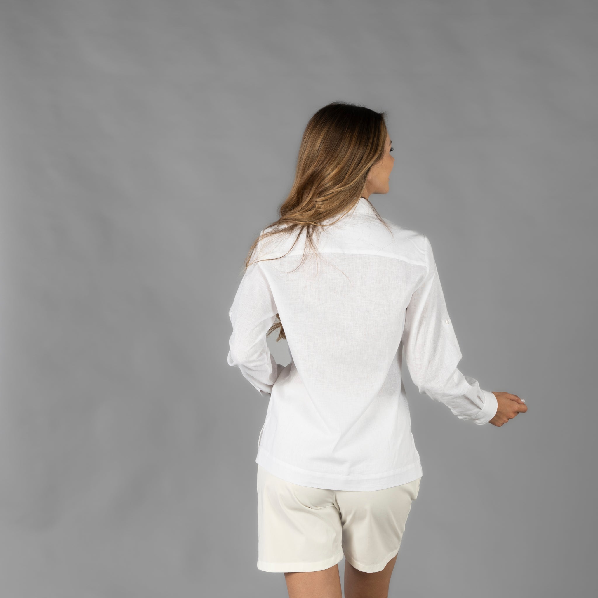 Gary's Sumatra chemise femme blanche lin guayabera