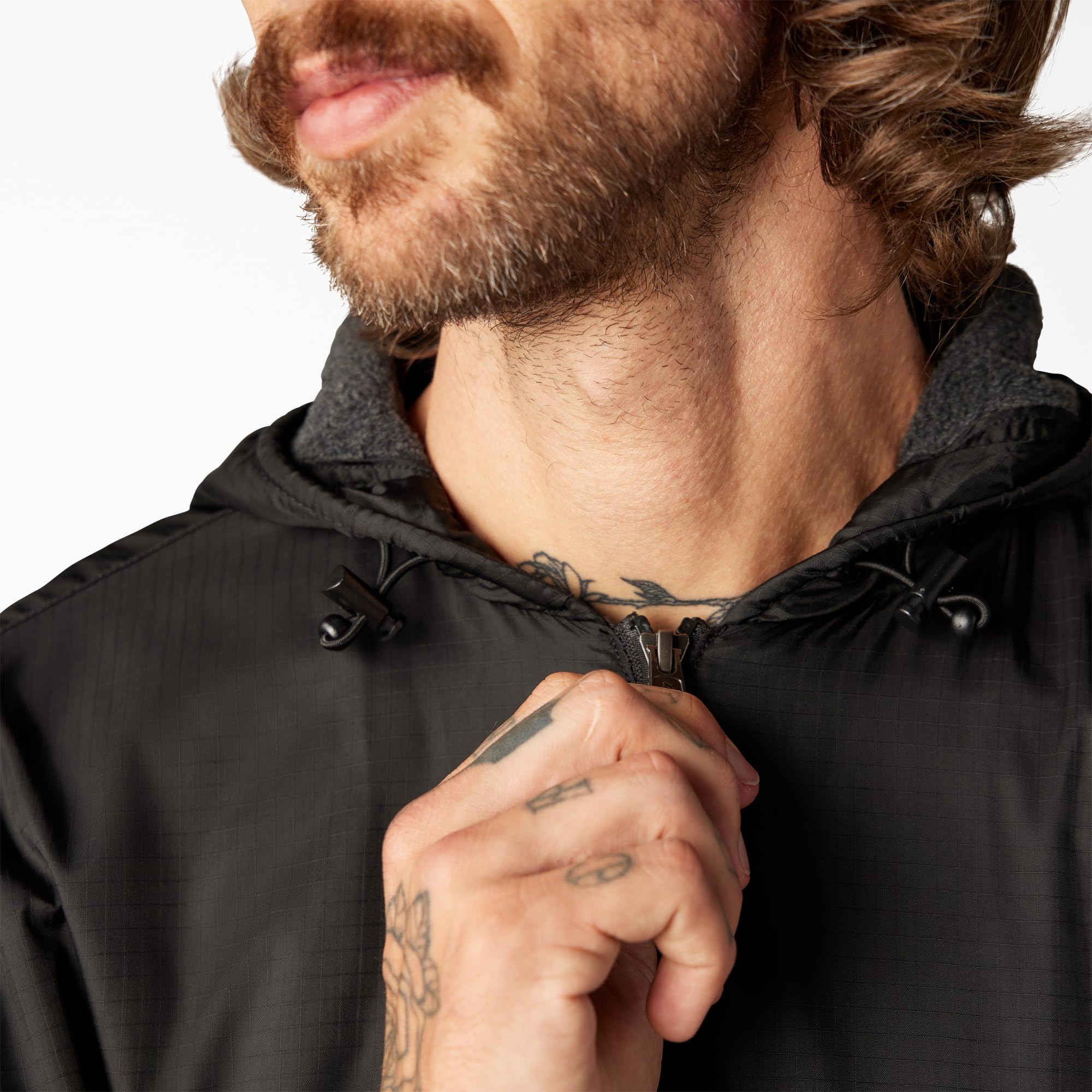 Dickies Polaires Veste Nylon Capuche Homme Noir