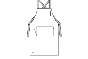 Gary's tablier bavette coton bio ivoire 91x74 cm poches