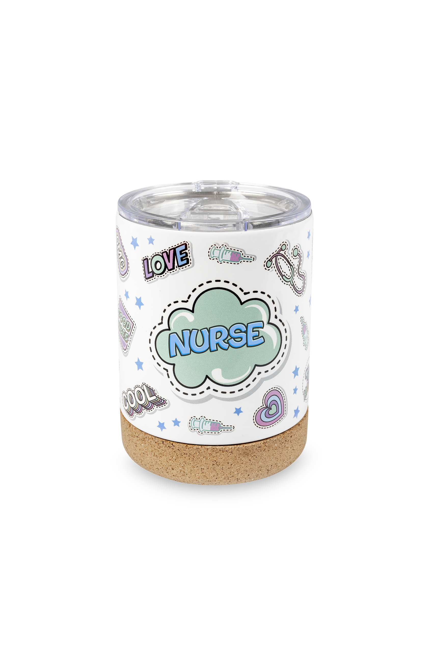 Enfermania Regalos Stickers pack gourde inox + mug isotherme
