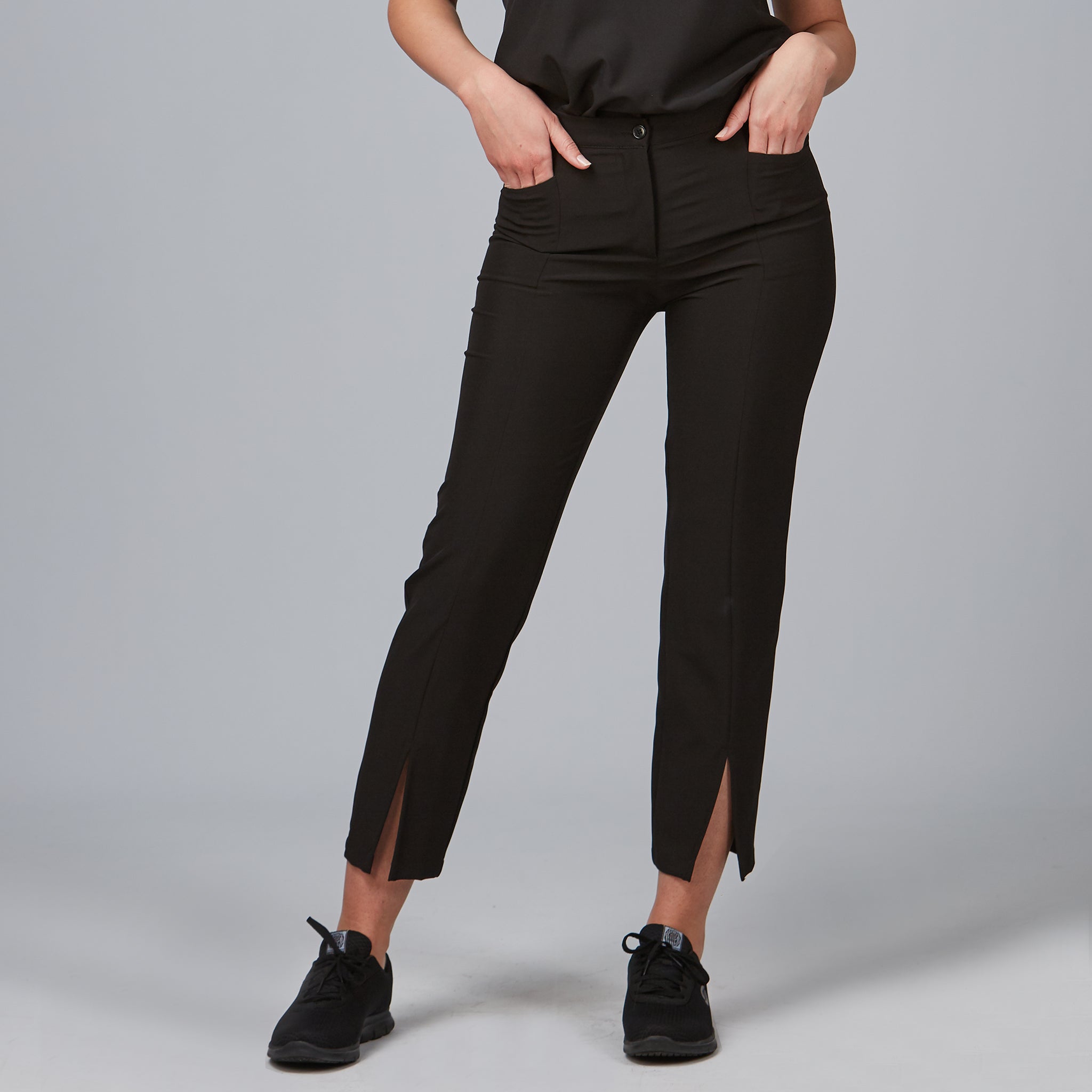 GARY'S Pants pantalon médical femme noir fente cheville