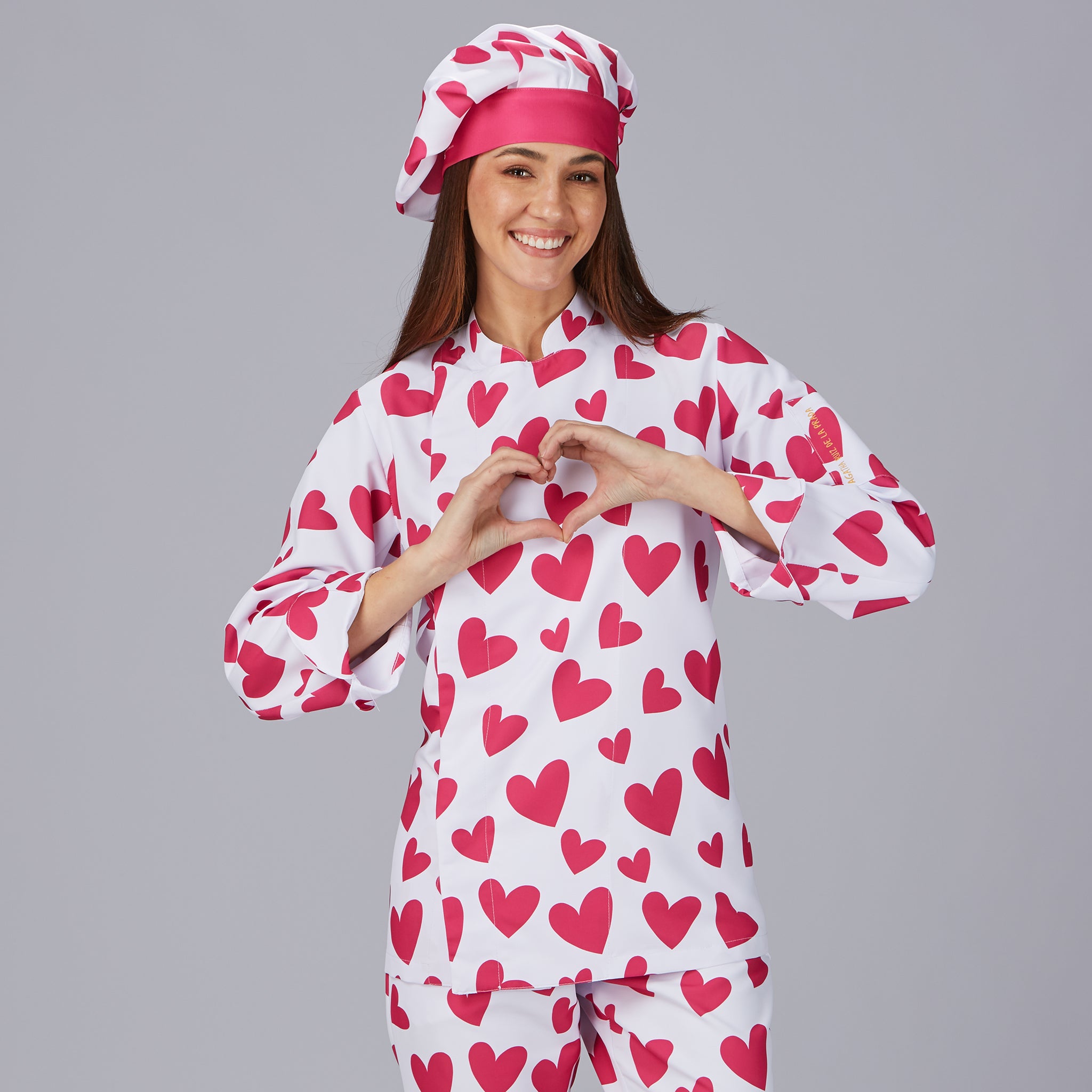 GARY'S Agatha veste de cuisine unisexe Cuore Rosa