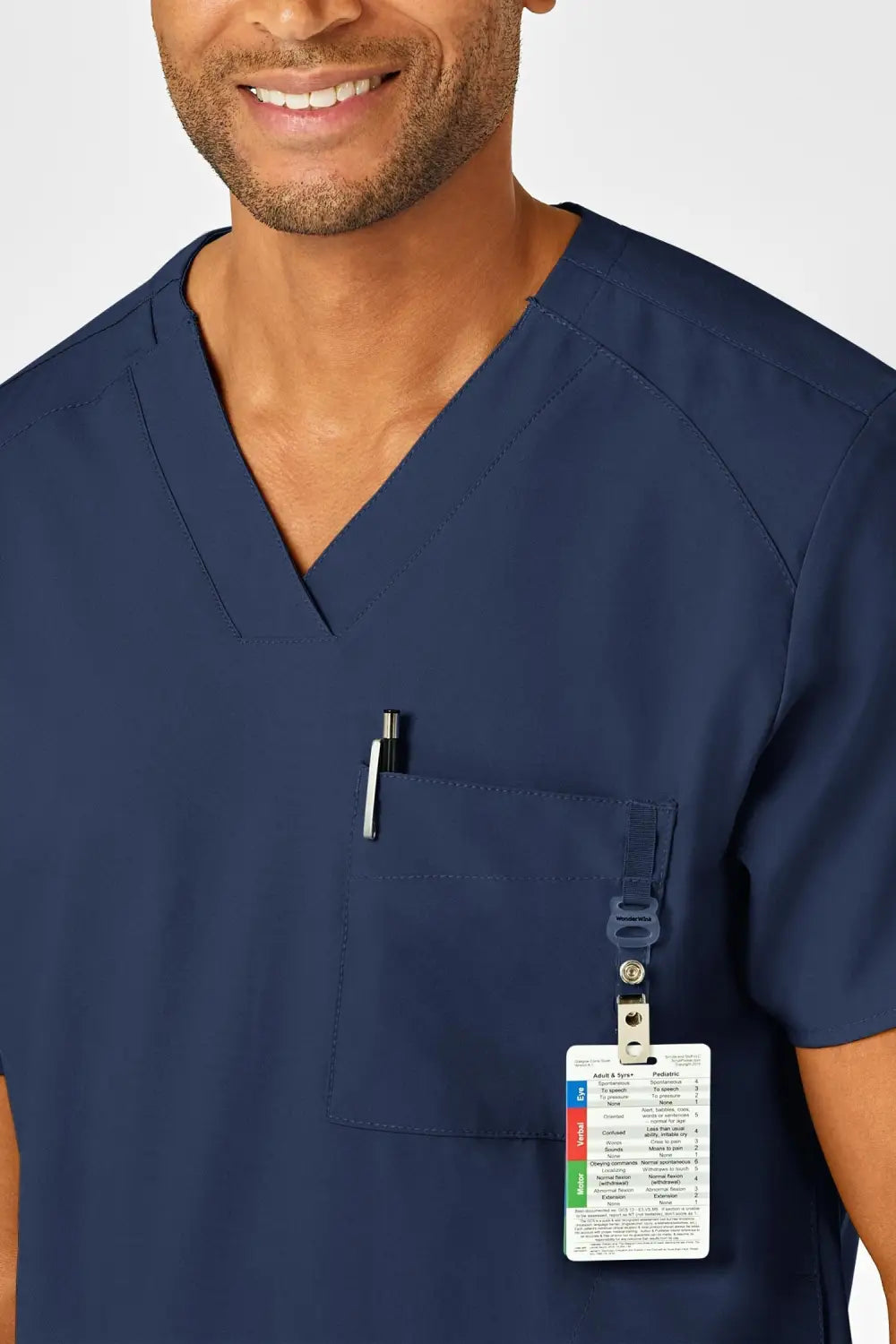Aelin Luca W123 Tenue médicale homme bleu marine stretch