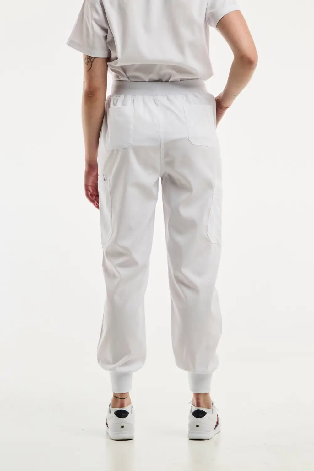 Aelin EMMA Jogger tenue médicale femme blanc stretch