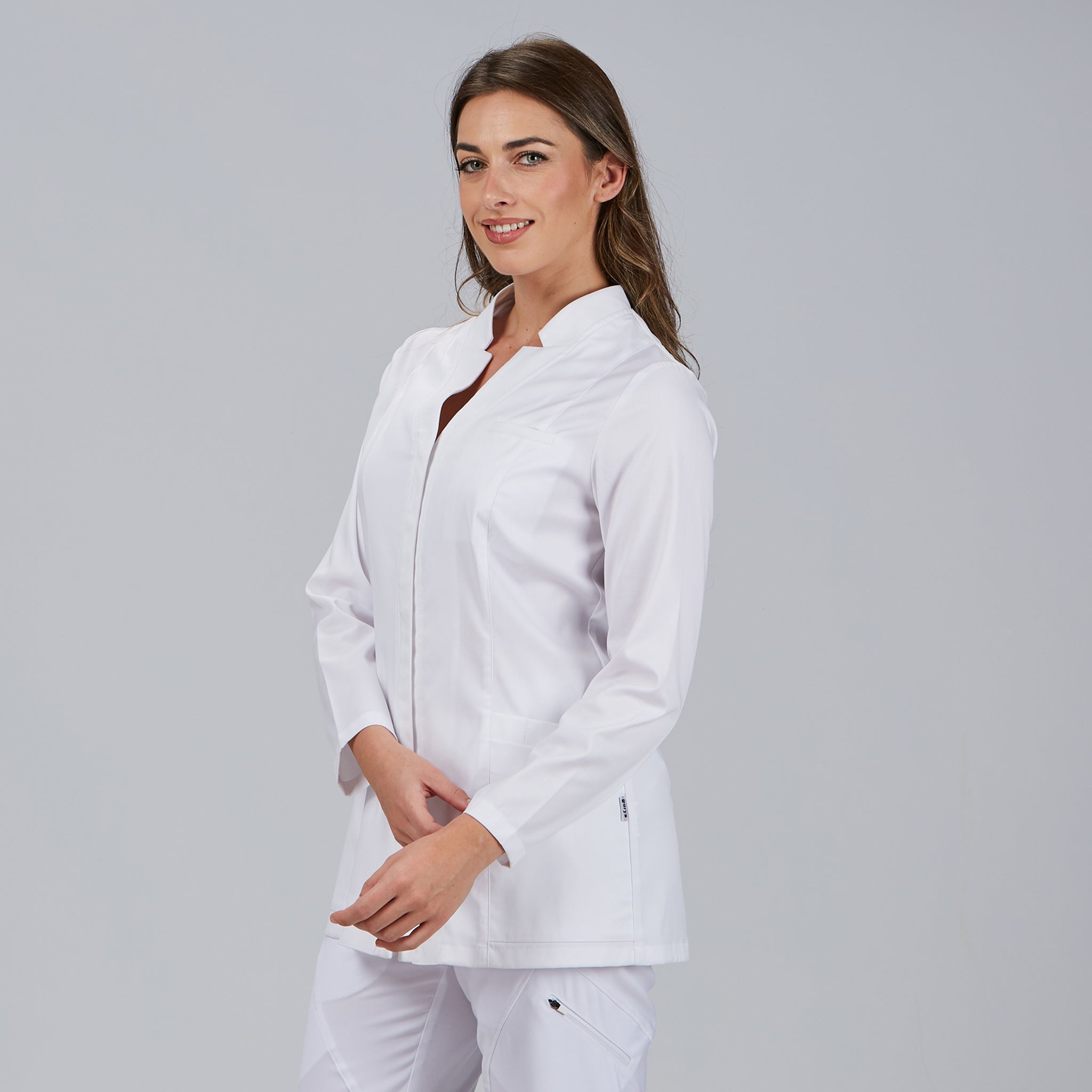 GARY'S Marilia robe médicale femme blanche zip