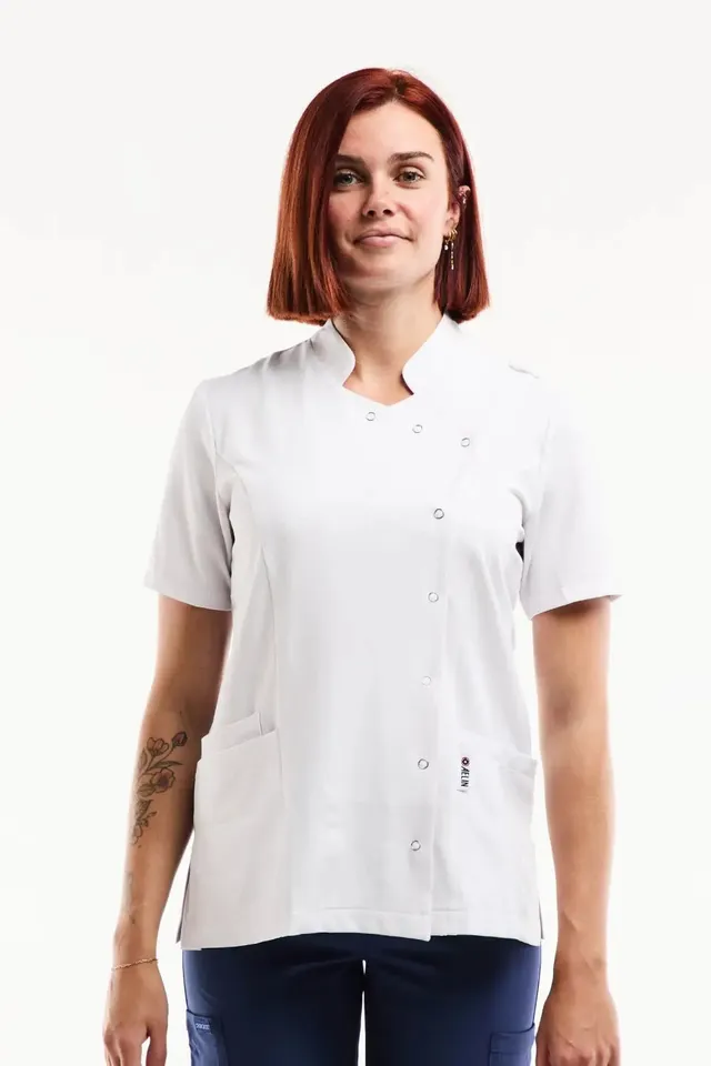 Aelin Aurelia Blouse Médicale Femme Blanche Stretch
