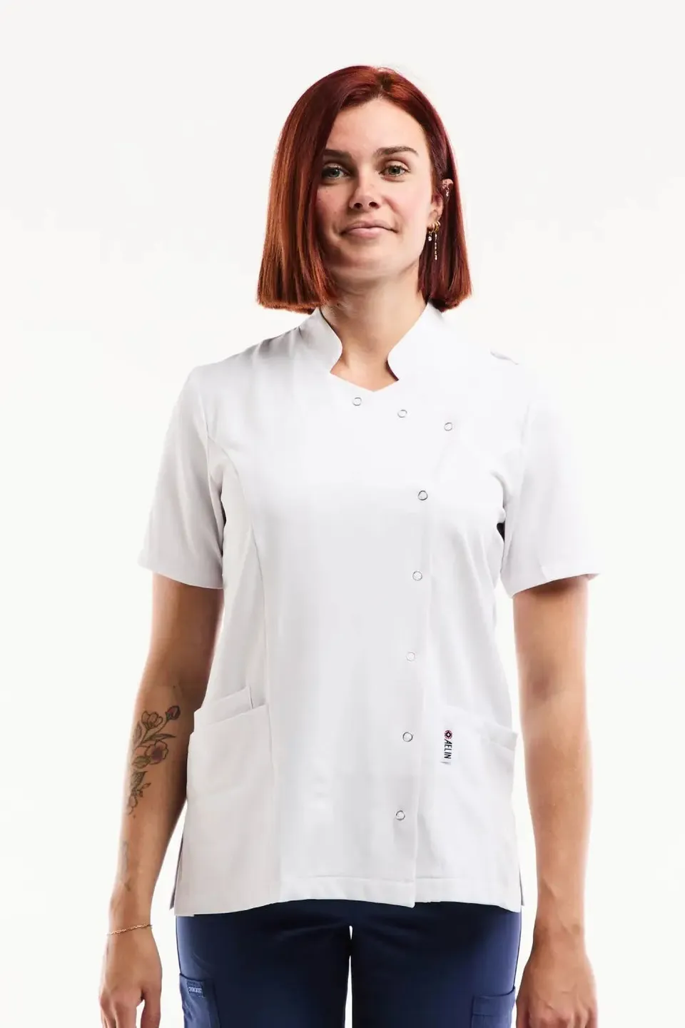 Aelin Aurelia Blouse Médicale Femme Blanche Stretch