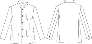 Gary's Jackets veste service homme blanche col mao