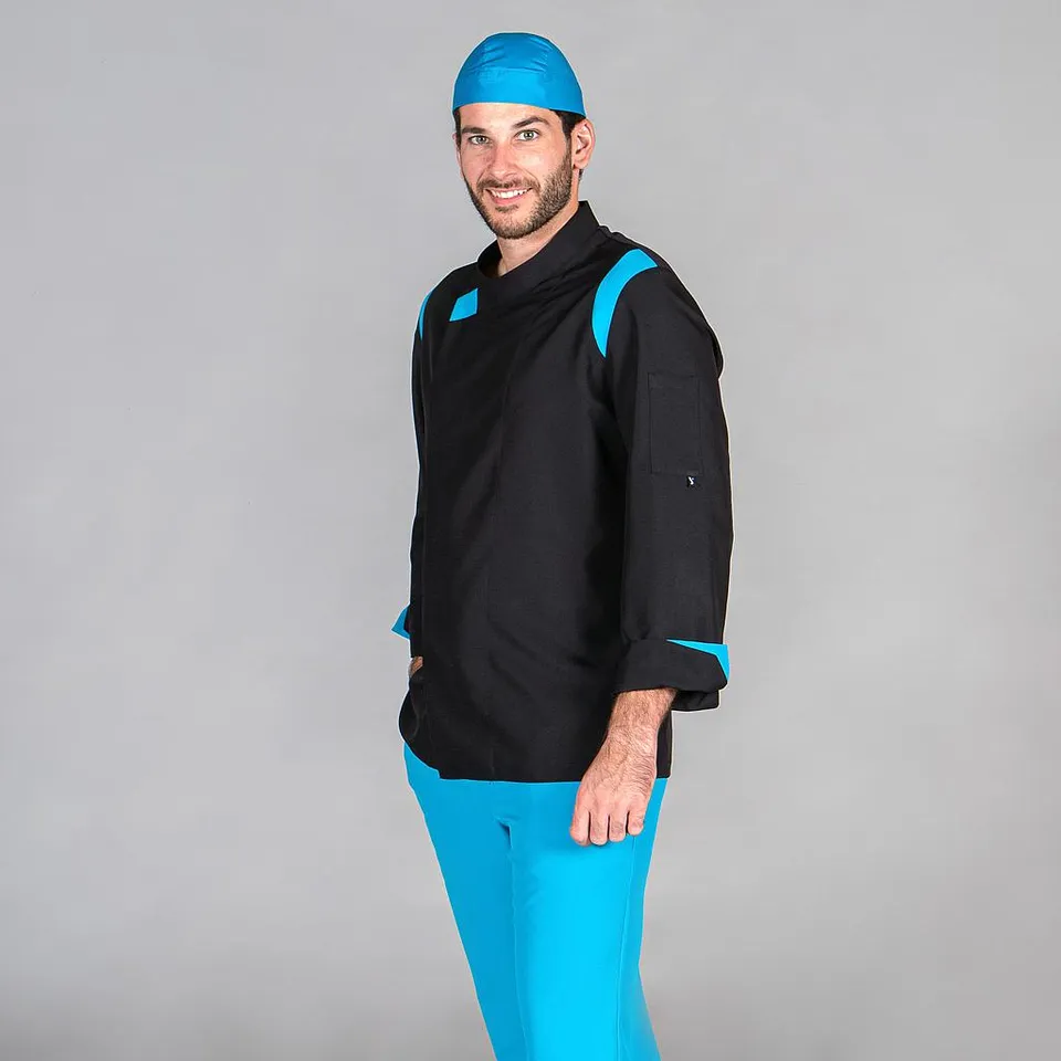 GARY'S Abades veste de cuisine noire anti-tache