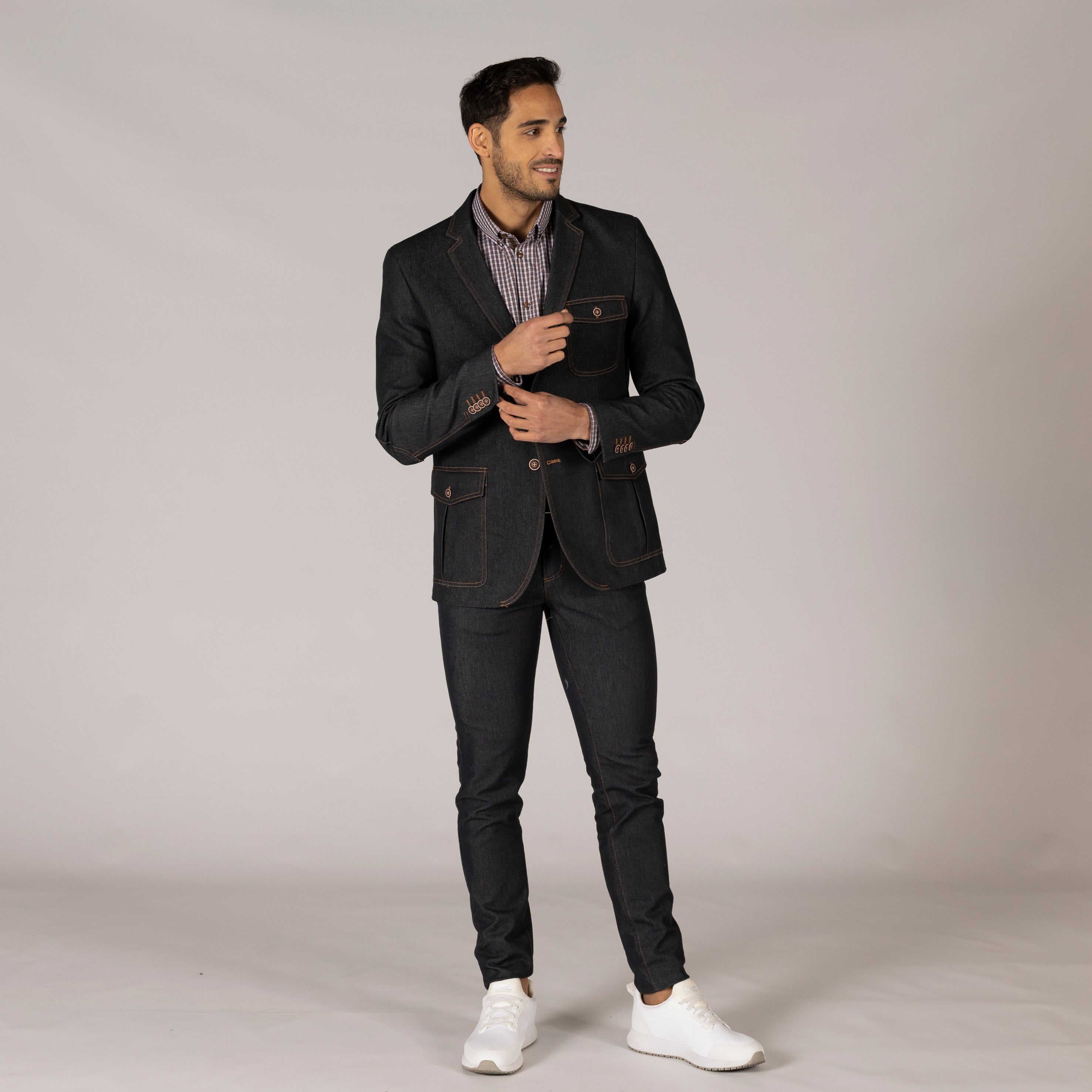 Gary's Blazer Man 2 boutons Slim Fit veste vaquero marino