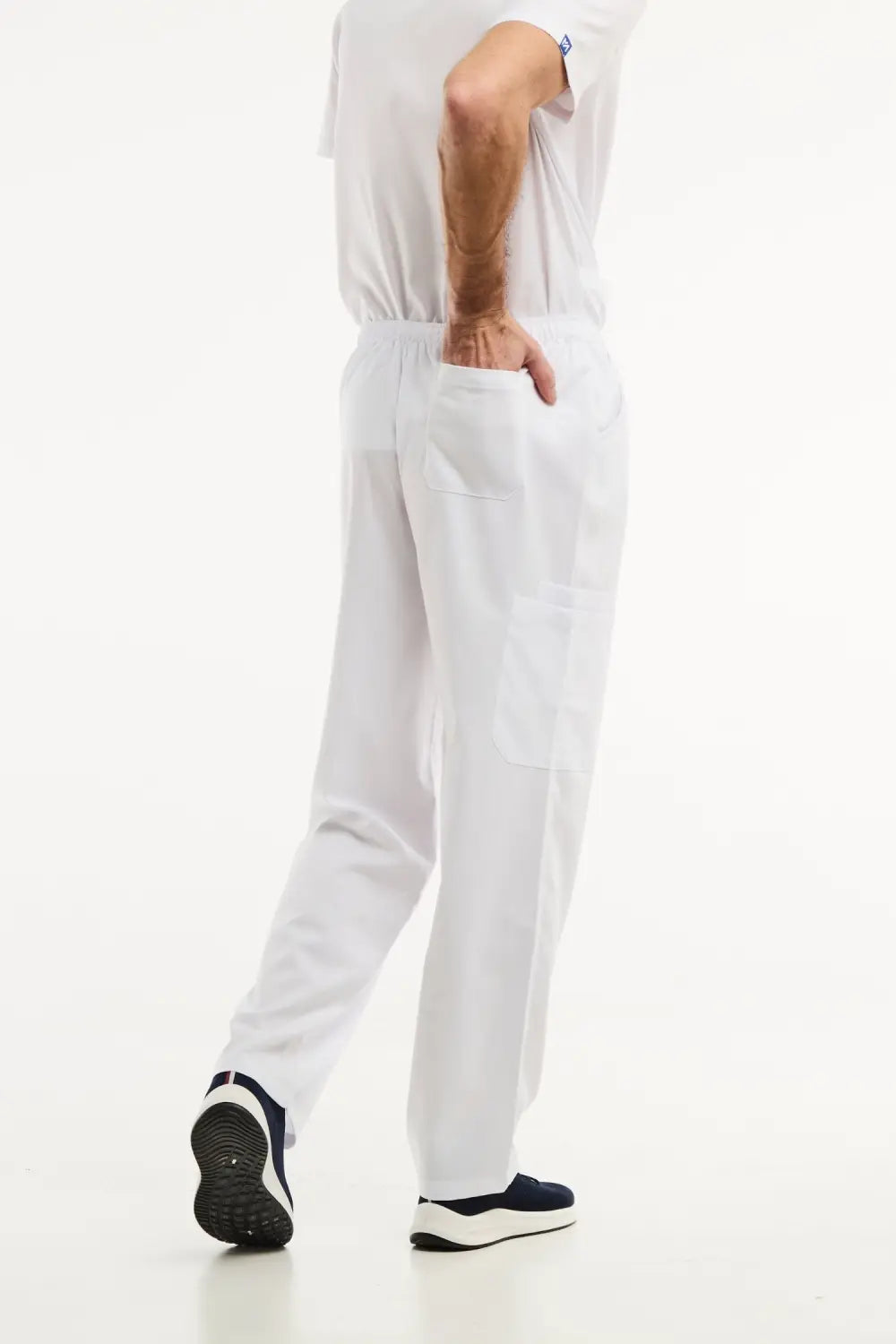 Aelin LUCA Pantalon médical homme blanc stretch