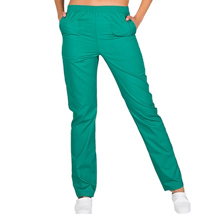 Enfermania Ropa pantalon médical classique blanc ceinture élastique