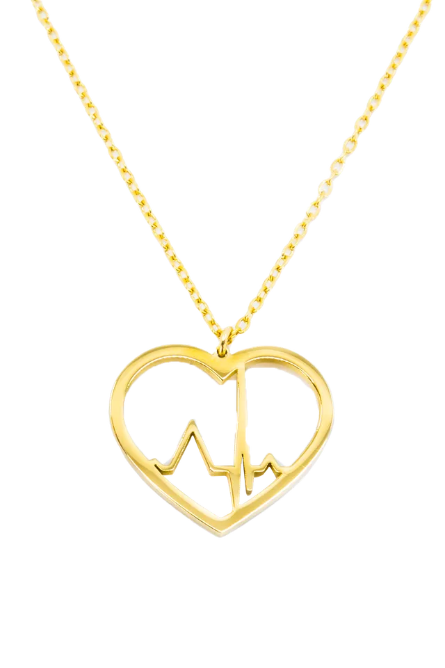 Enfermania Accesorios Cœur Battement collier or 40 cm