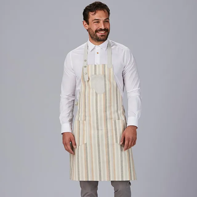 Gary's Combined Tablier à Bavette Rayé Gris 88x74 cm