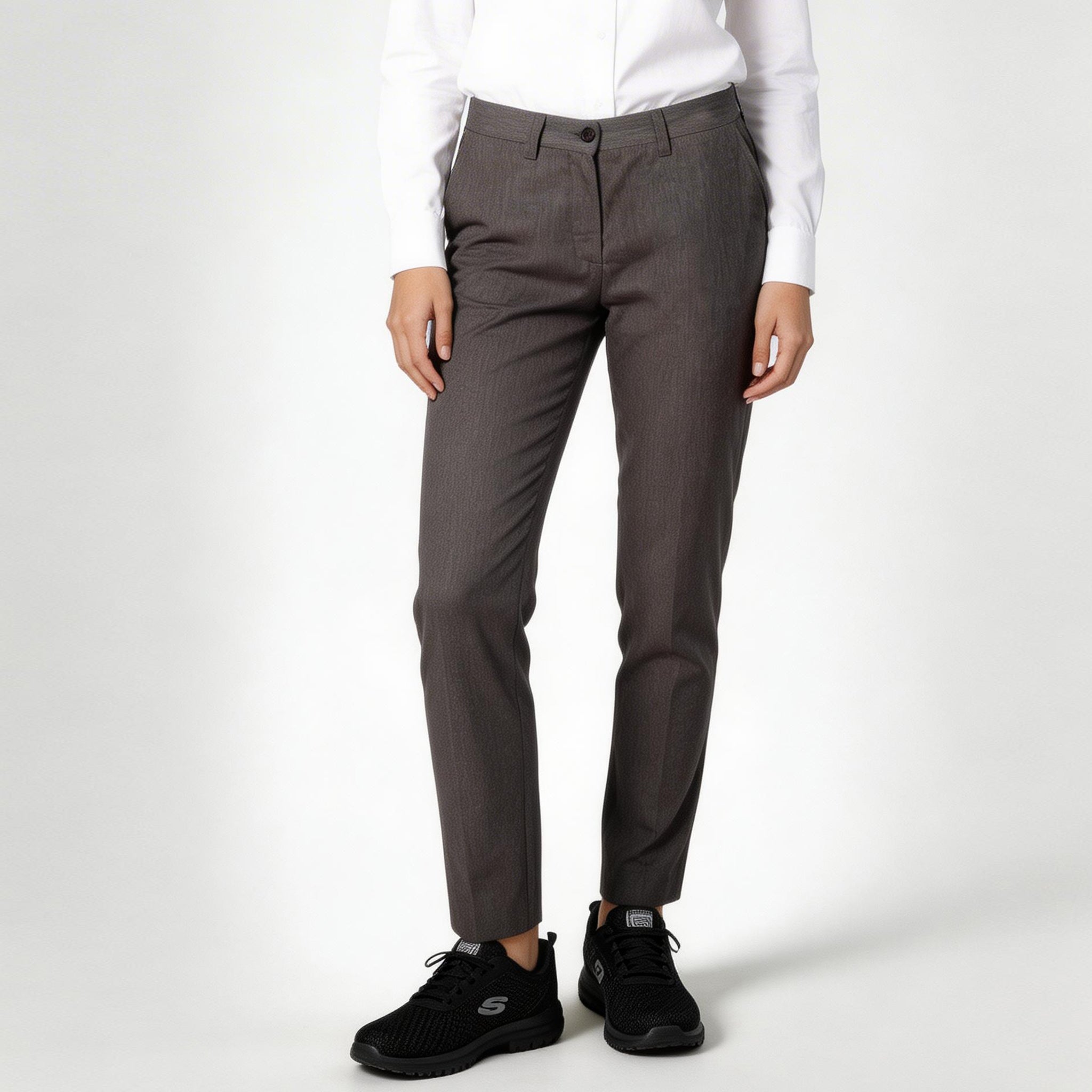 GARY'S Chino Pantalon femme gris stretch slim