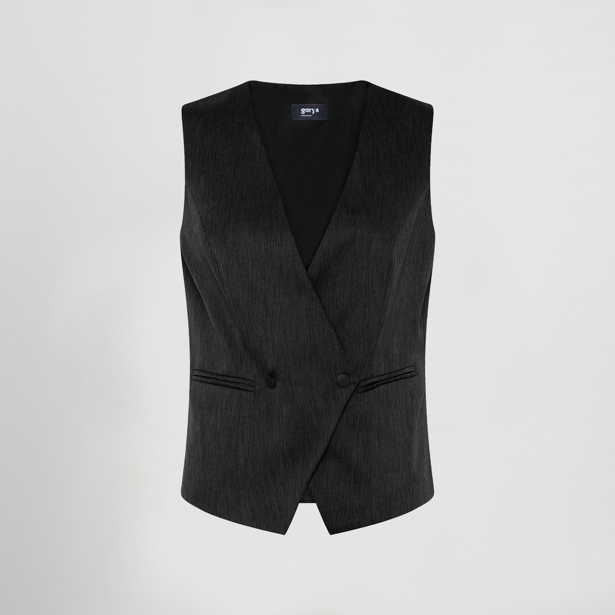 GARY'S Romero gilet femme croisé noir tailleur poches