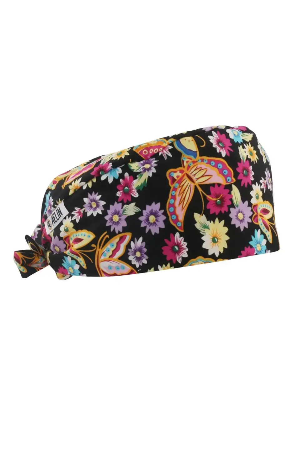 Aelin Paris calot médical noir papillons cheveux courts