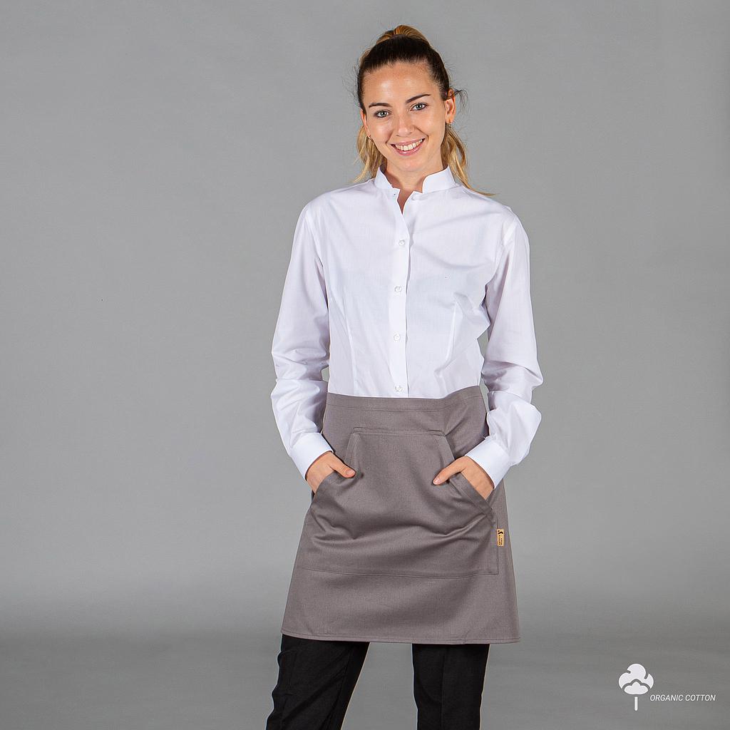 Gary's Tablier Serveuse Court Coton Bio Gris 47x72