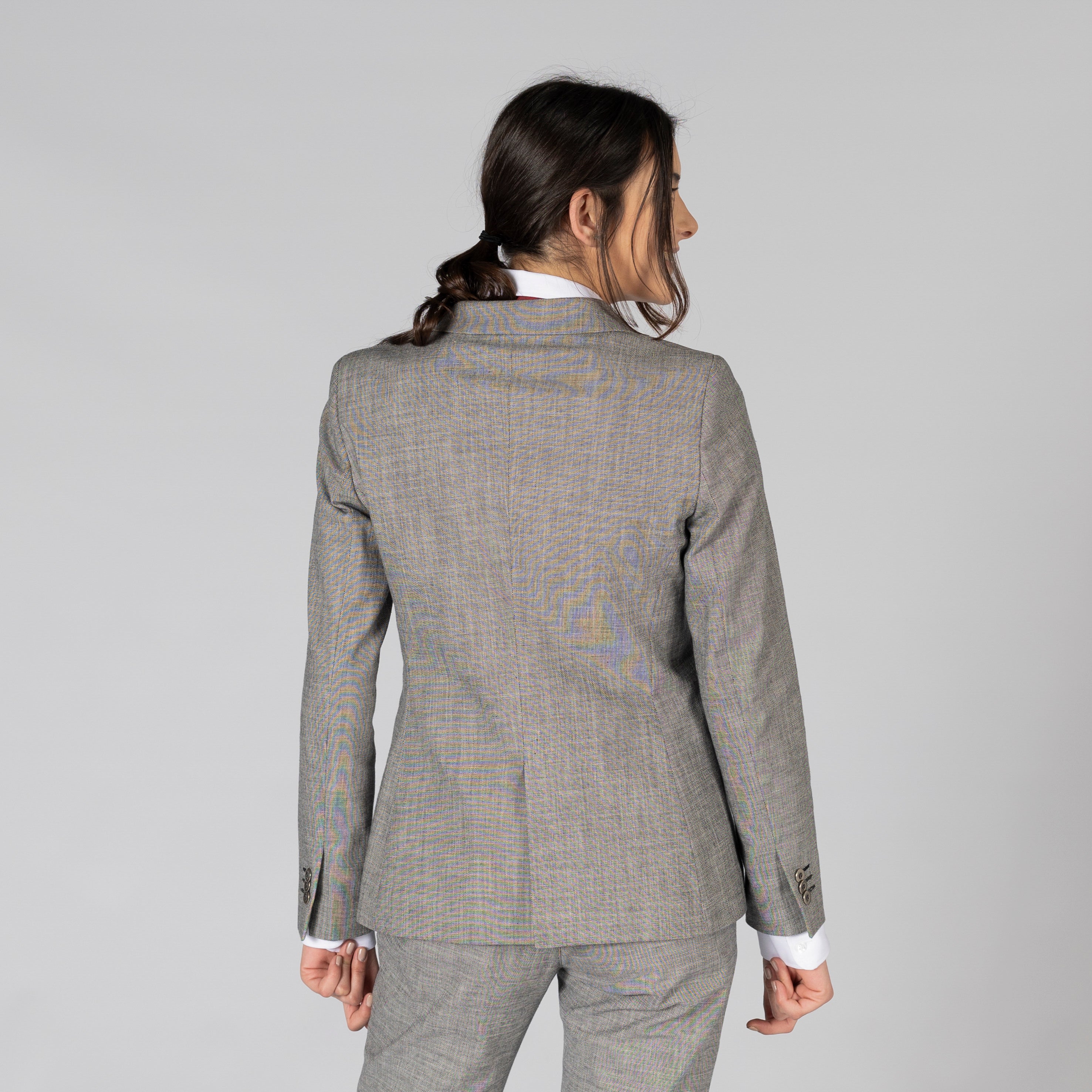 GARY'S Blazer Femme Cheviot gris veste tailleur