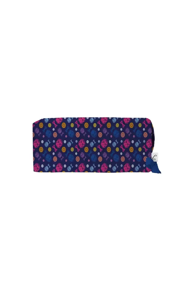 Aelin Paris calot médical bleu marine squelette polyester