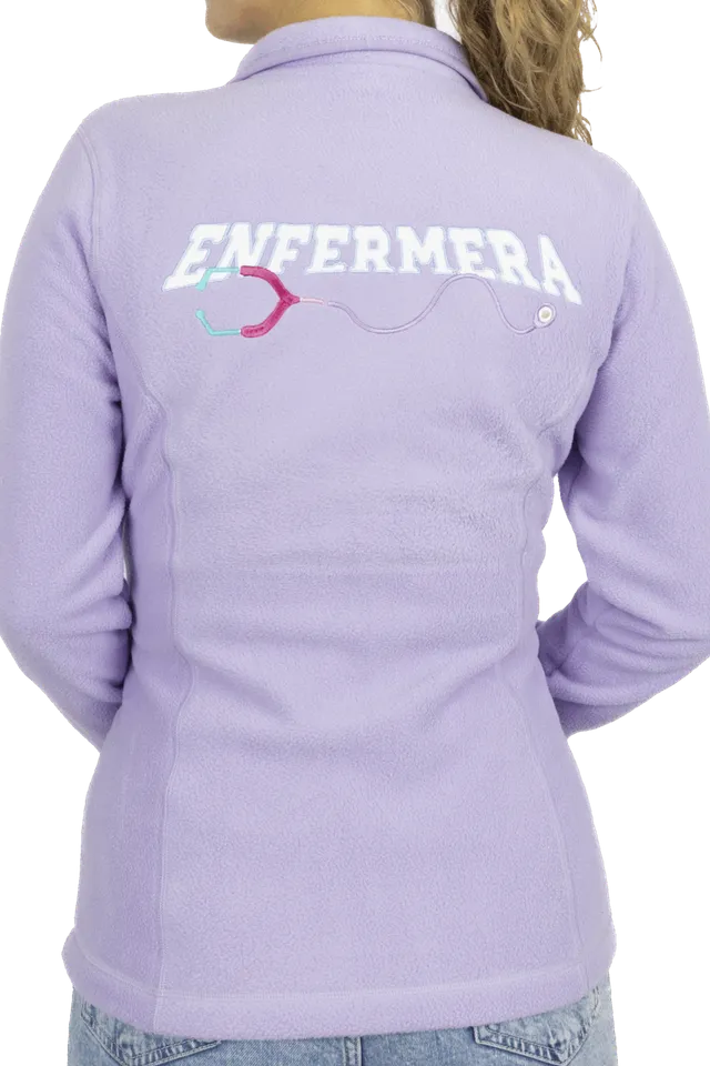 Enfermania Ropa polaire femme lavande brodée taille S