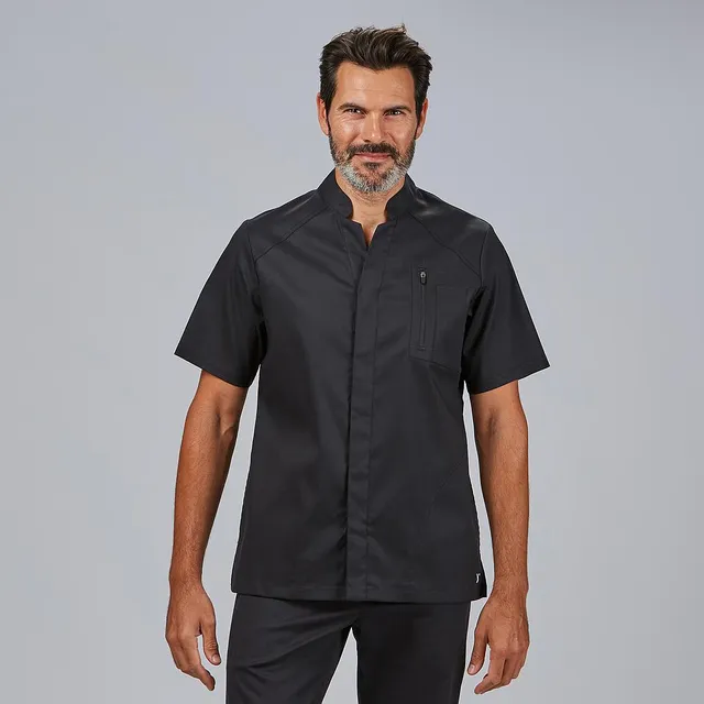 GARY'S Uriel 600087 blouse médicale homme noire manches courtes