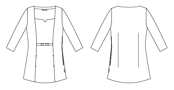 GARY'S Asia robe professionnelle noire manches 3/4