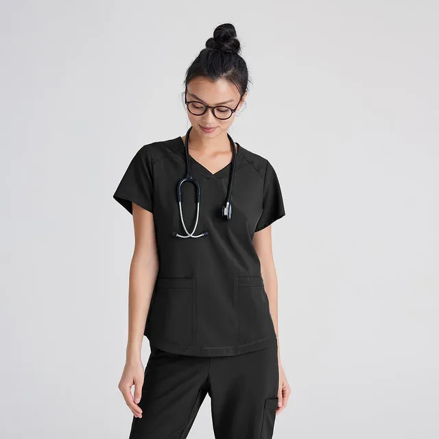 GARY'S Rhythm Top blouse médicale femme noire stretch