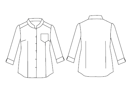GARY'S Blouse coton col mao 3/4 noir taille XS