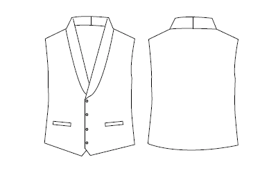 Gary's Campero gilet serveur rayé gris col smoking