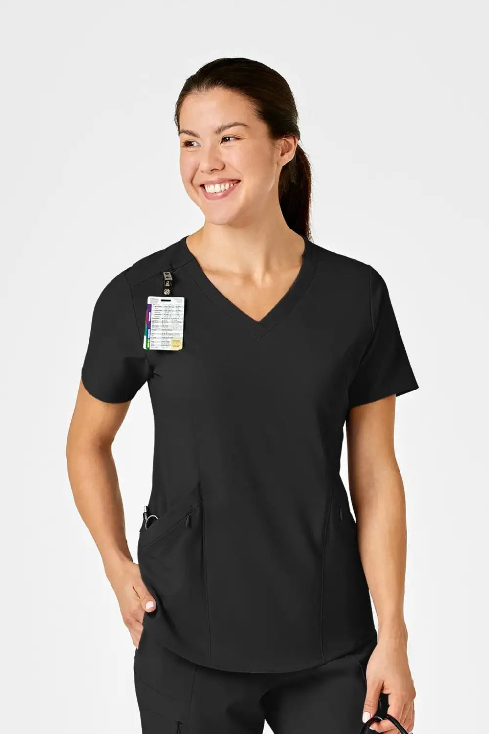 Aelin EMMA Renew tunique médicale femme noir 4 poches