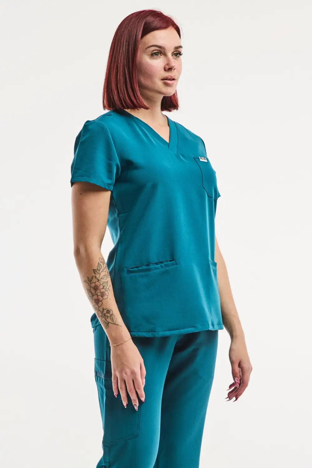 Aelin Paris tunique médicale femme vert turquoise stretch