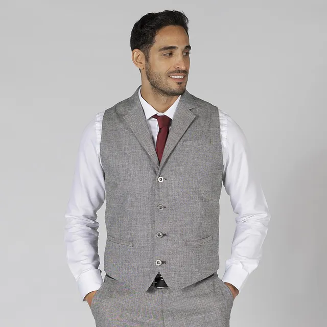 Gary's Cheviot Gilet homme gris coton service