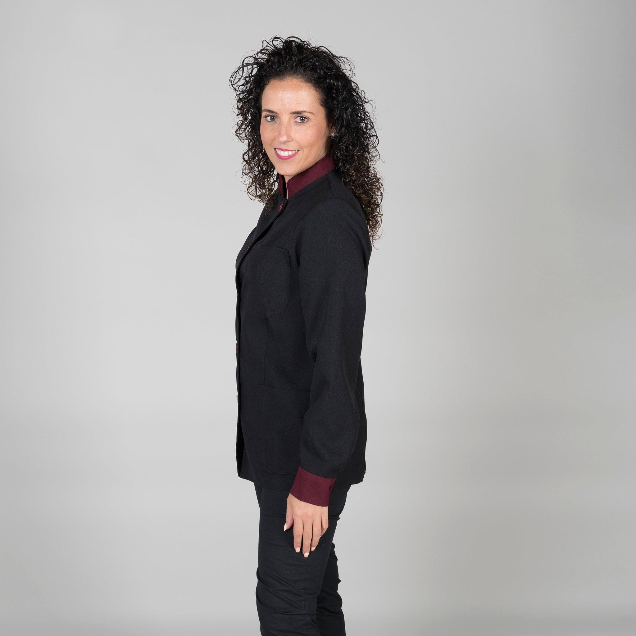 Gary's blouse femme noire col mao manches longues