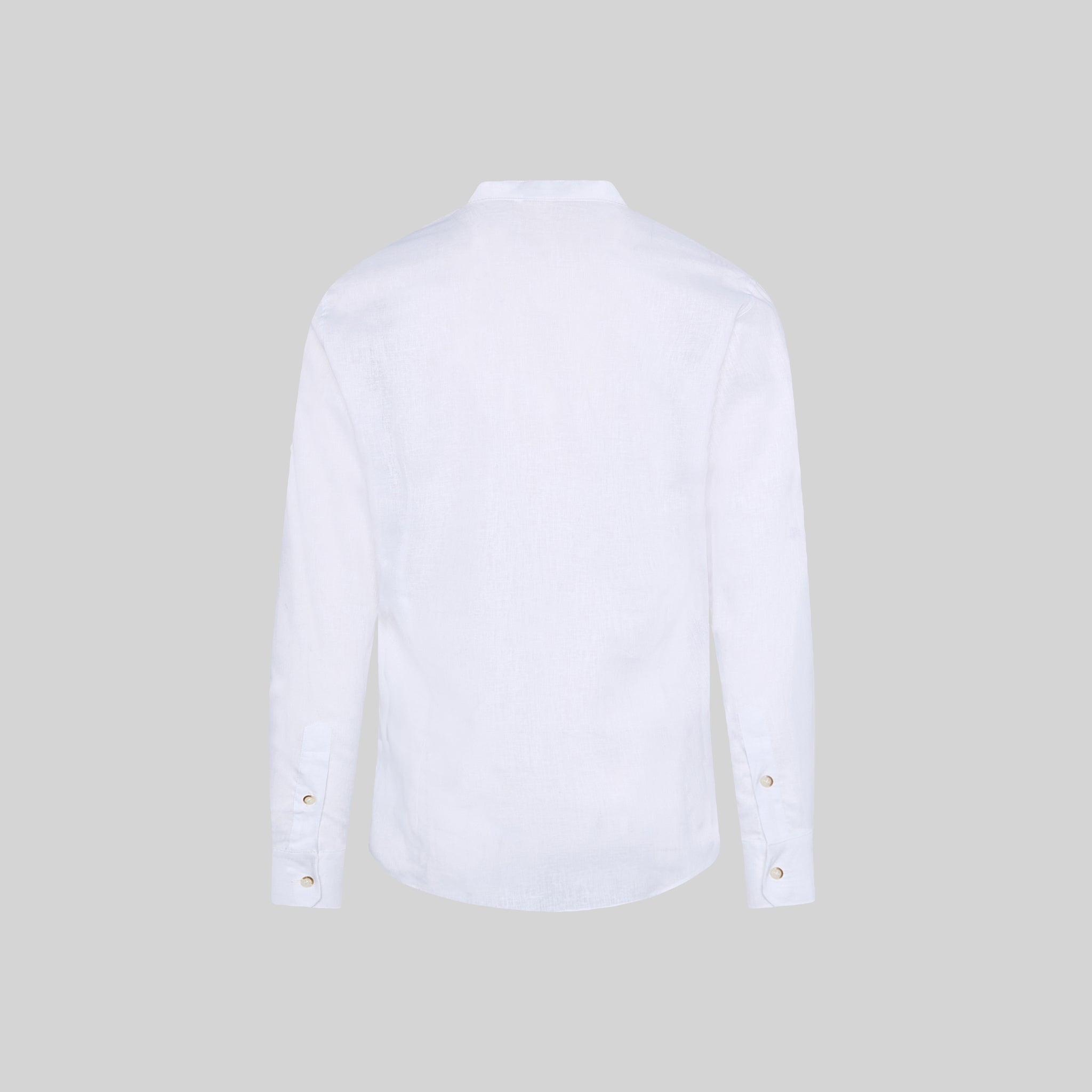 GARY'S Tiwi chemise homme lin coton col mao blanc