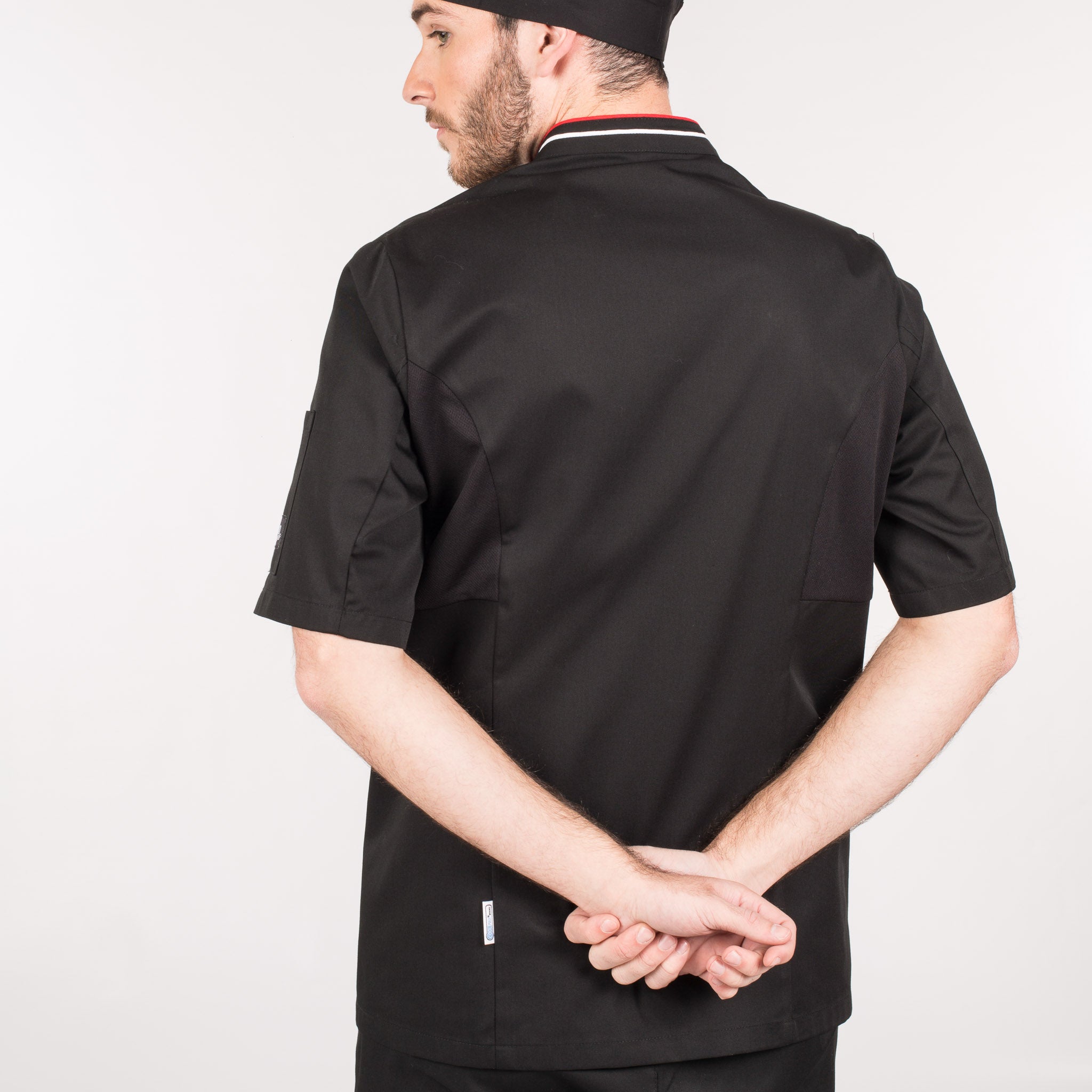 GARY'S Carites veste chef homme noire manches courtes