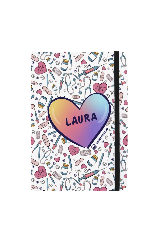 Enfermania Colorful carnet A5 ligné élastique noir