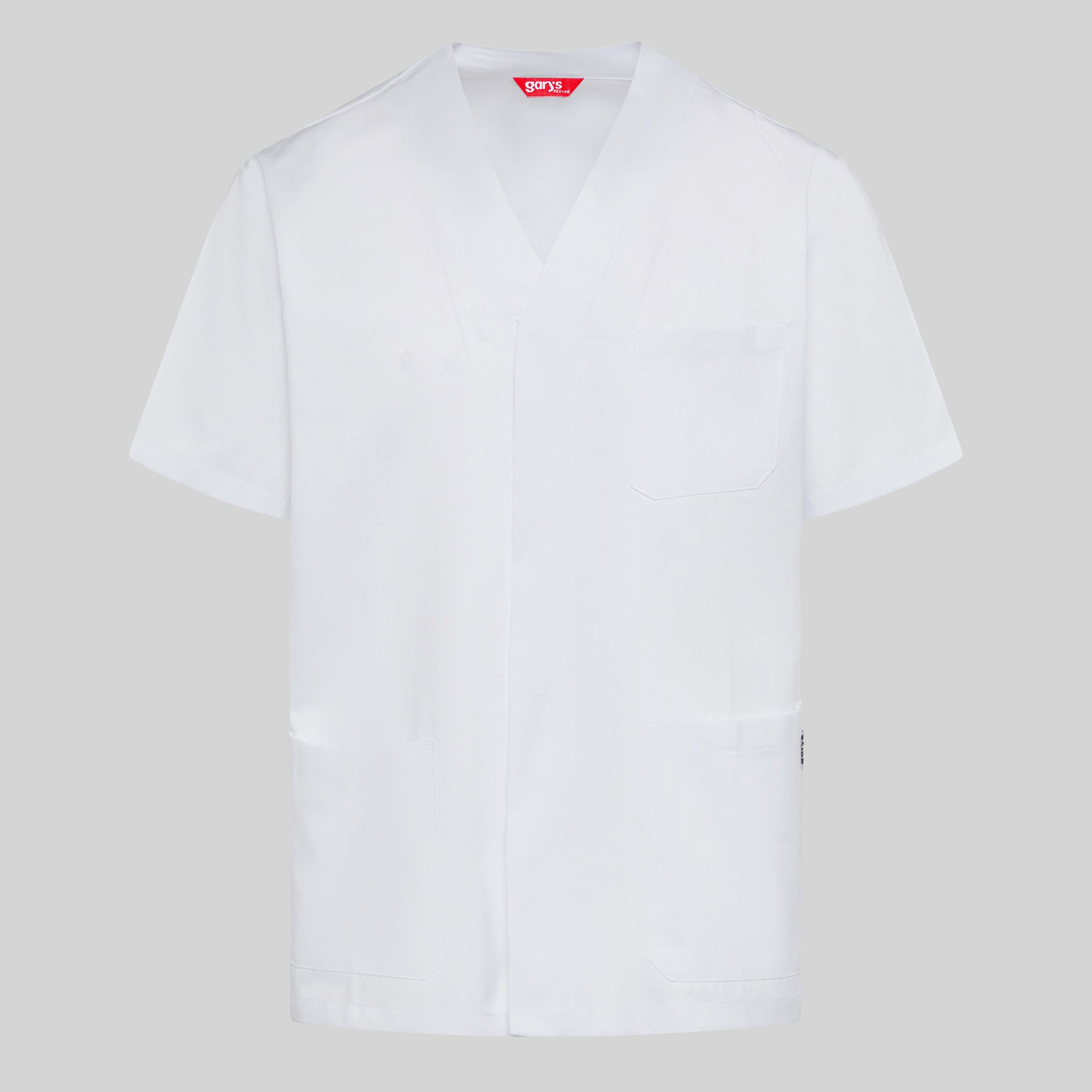 Gary's blouse médicale homme blanche pressions manches courtes