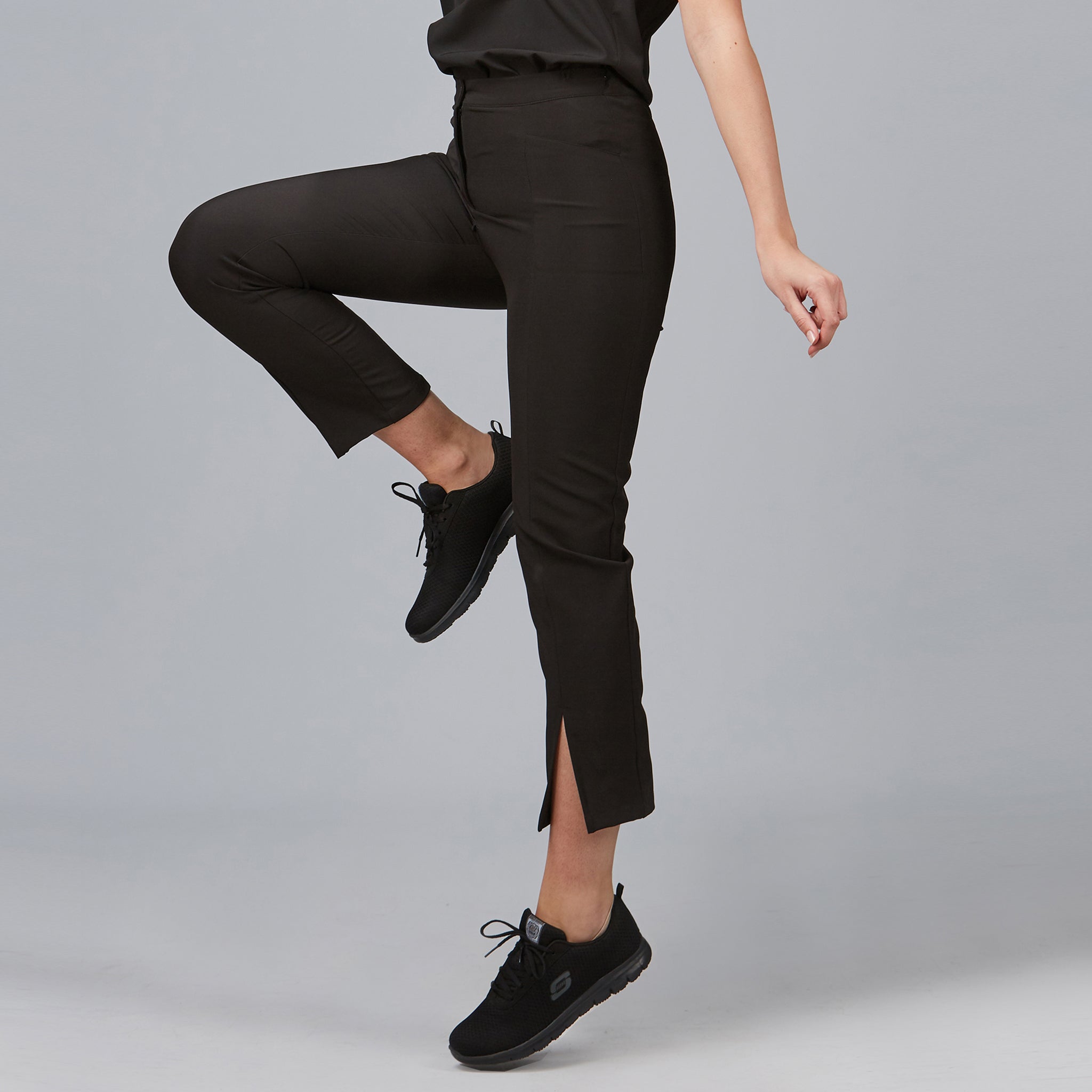 GARY'S Pants pantalon médical femme noir fente cheville