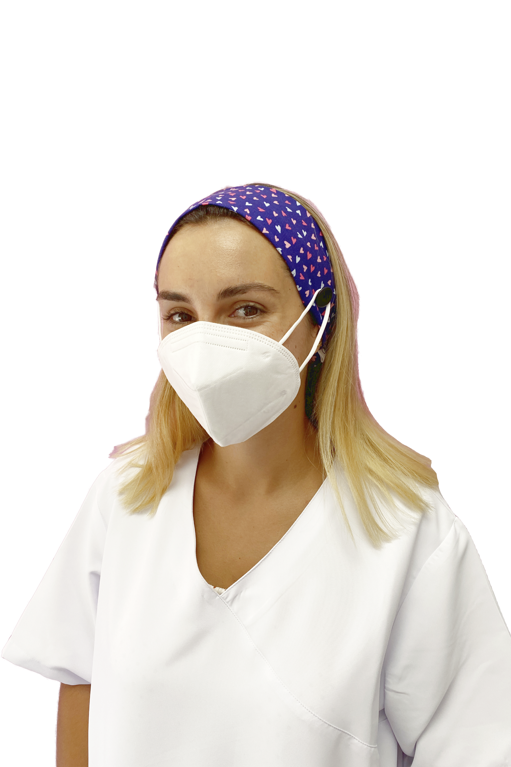 Enfermania Accesorios bandeau à boutons coton imprimé