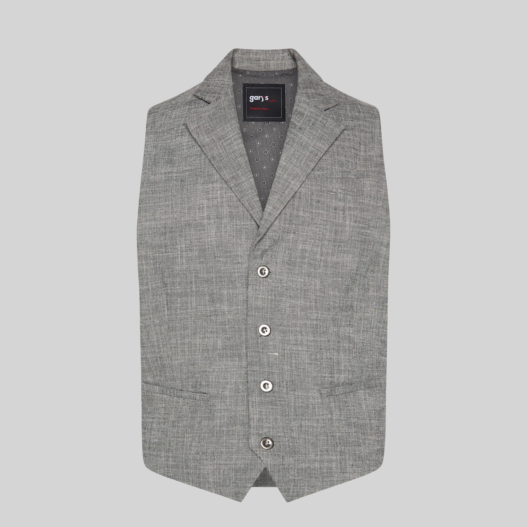 Gary's Cheviot Gilet homme gris coton service