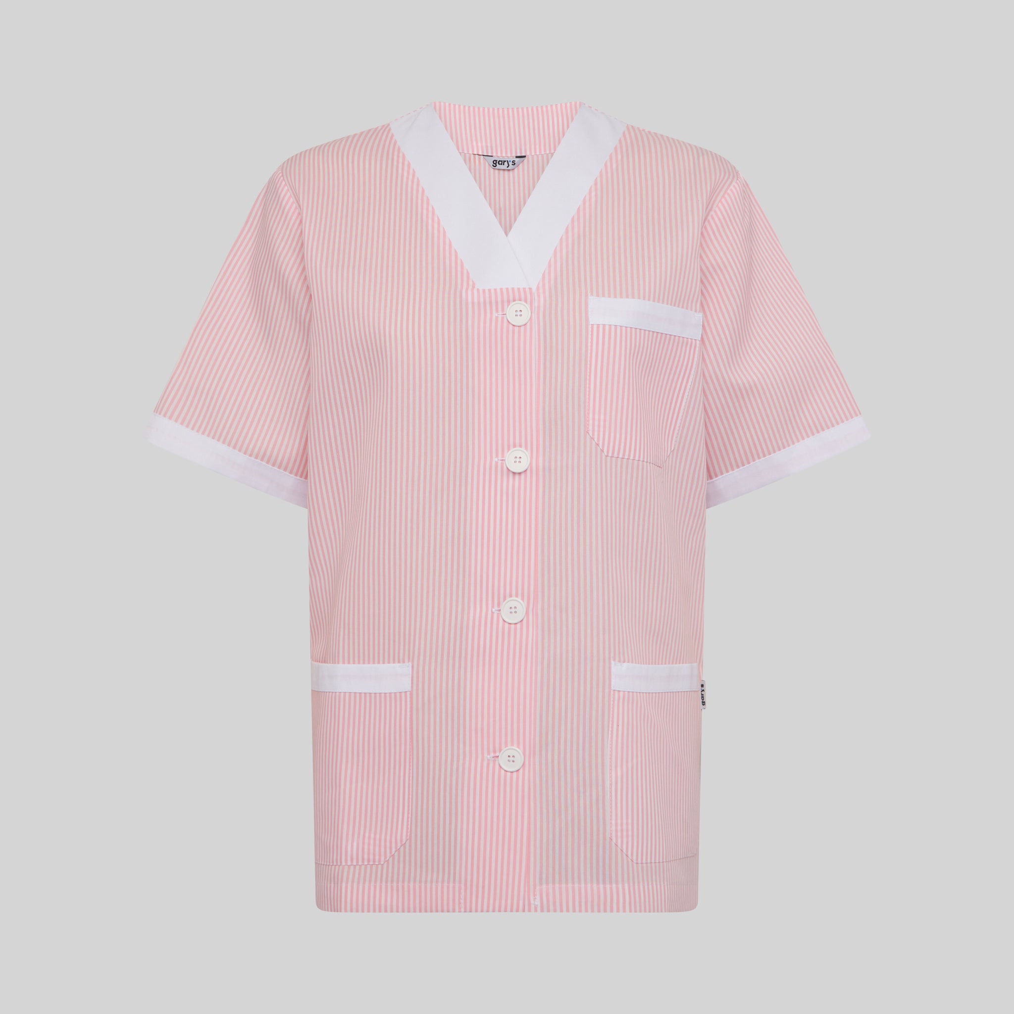 Gary's blouse médicale vichy col V boutons bleu