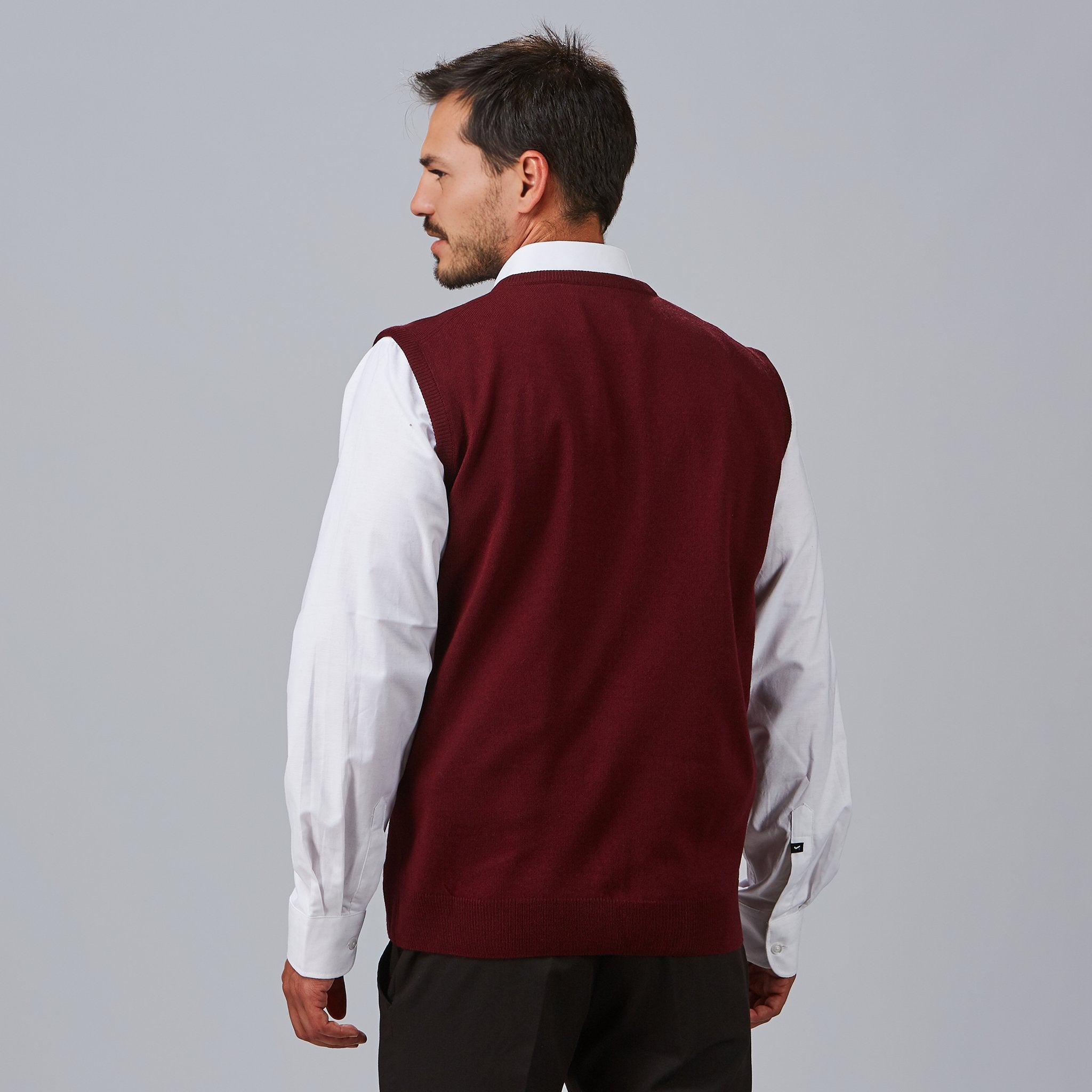 GARY'S Gilet serveur unisexe bordeaux acrylique