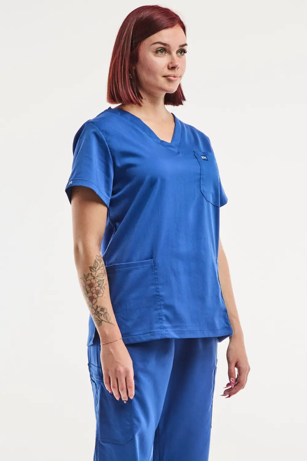 Aelin EMMA Tenue médicale femme bleu roi stretch