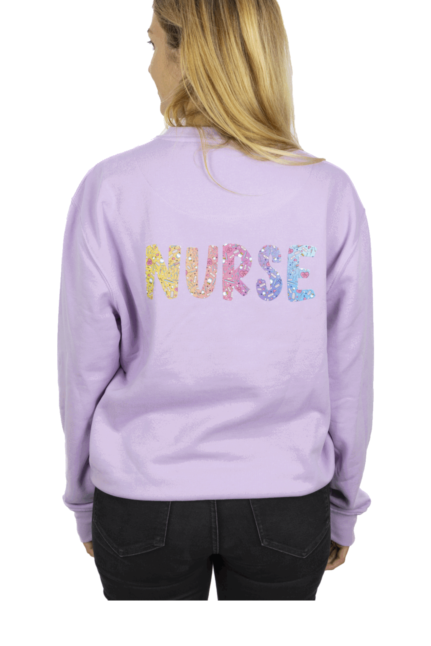 Enfermania Nurse sweat lavande imprimé sanitaire S-XL