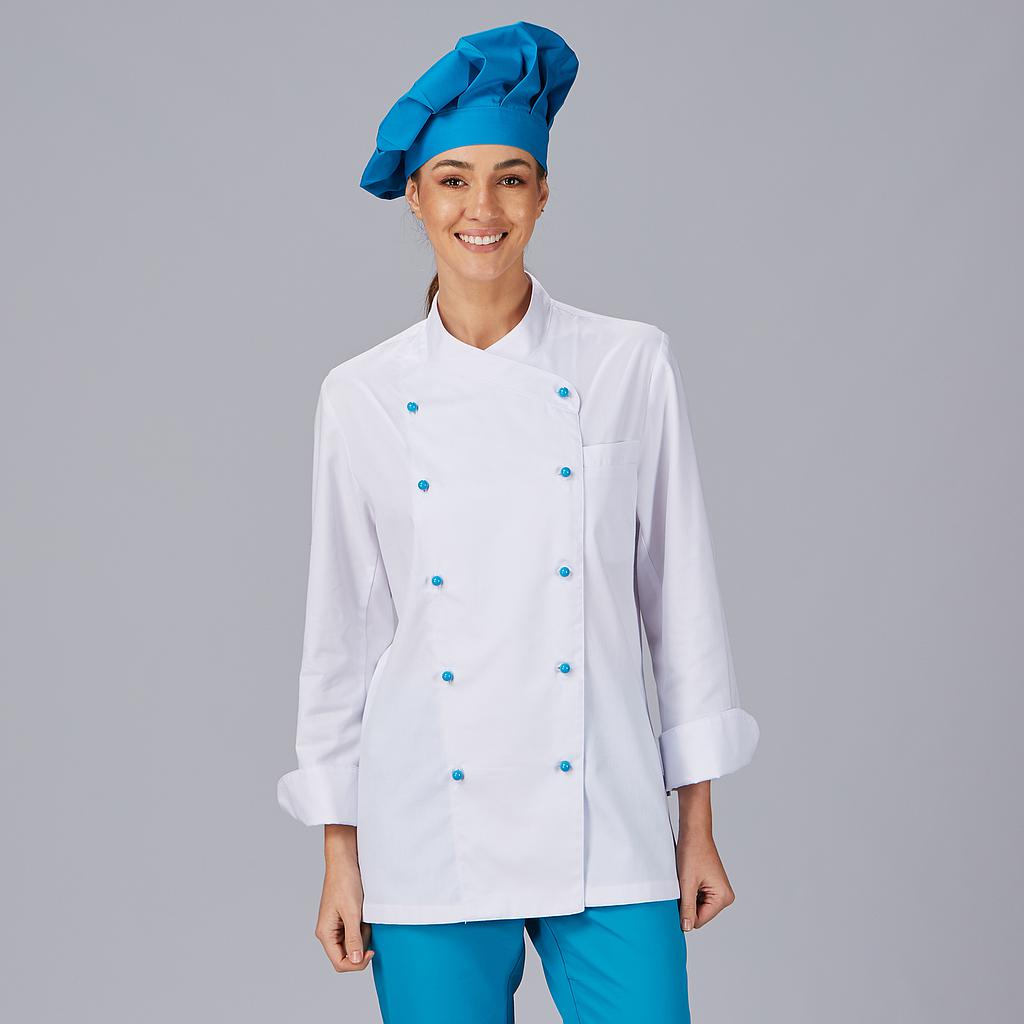 GARY'S Niza veste cuisine femme croisée noire manches longues
